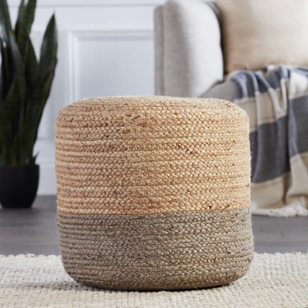 Jaipur Oliana Pouf - Taupe/Beige, 18x22x18x22x18x22