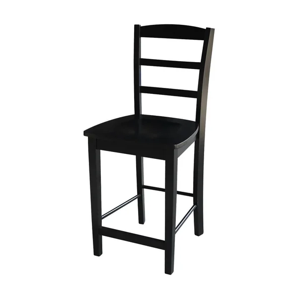 International Concepts Bartlett 5 Piece Counter Height Dining Table Set with 4 Madrid Stools - Black