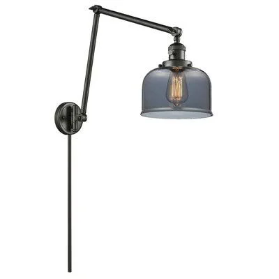 17 Stories Emberto Bell Double 1-Light Swing Arm Base Finish: Oil Rubbed Bronze - Shade Color: Smoked