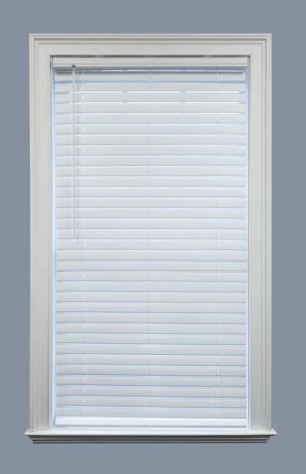 Project Source Premium 2-in Slat Width 56.5-in x 72-in Cordless White Vinyl Room Darkening Plantation Blinds - LWQKWTWT560720