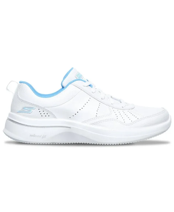 Skechers Women's GOwalk Steady Sneaker, White/Blue