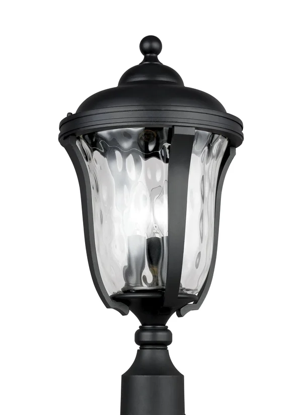 Sea Gull Lighting 8214203-12 Perrywood Three Light Outdoor Post Lantern - Black
