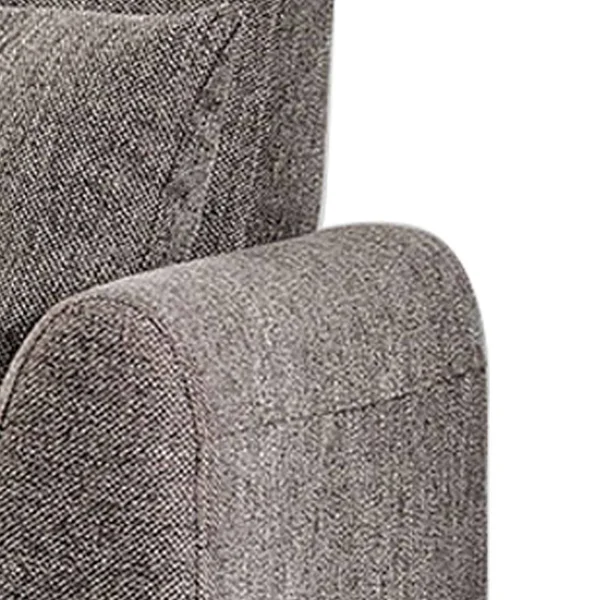 Benzara BM207343 Contemporary Fabric Upholstered Wooden Sofa with Metal Legs Gray