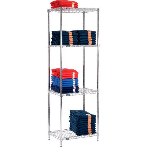 Nexel Chrome Wire Shelving Starter - 30x22W x 18x22DX 74x22H 18307C