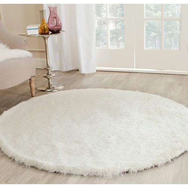 Safavieh Shag Paris Ivory 9& x 9& Round Area Rug