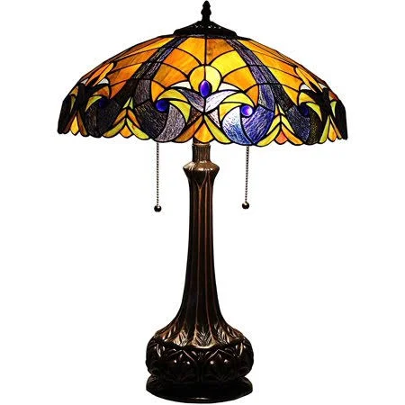 Radiance Goods Tiffany-style Victorian Stained Glass Table Lamp 25 inch Width