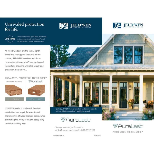 JELD-WEN 29.375 in. x 36 in. W-2500 Series White Painted Clad Wood Double Hung Window w/ Natural Interior and Screen
