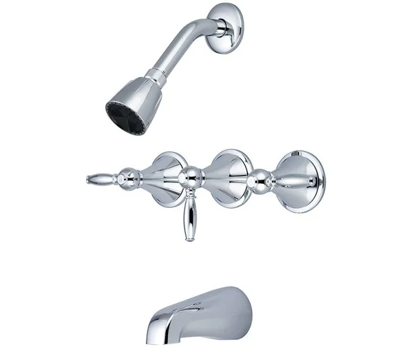 Central Brass 80868-L3 Triple Lever Handle Tub and Shower Faucet Set