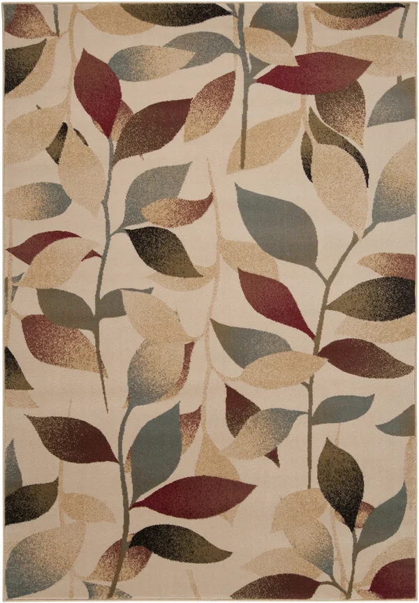 Transitional BHS-0058104 Turkish Poly Beige Floral Rug, 5&3x22 x 7&6x22