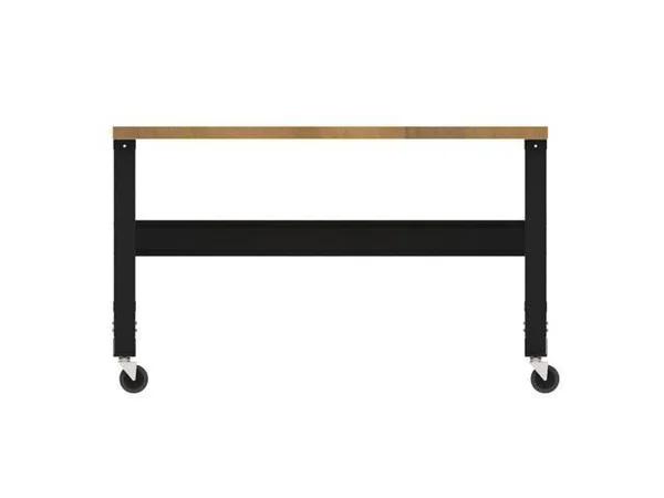 Borroughs Adjustable Height Hardwood Top Workbench with Caster Kit, 30 in x 60 in