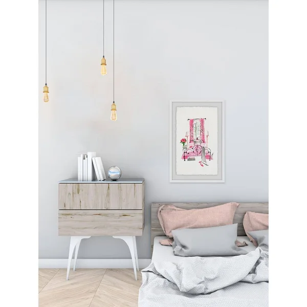 Marmont Hill 45 in. H x 30 in. W Bedroom Pink by Framed Printed Wall Art, Multi-Colored