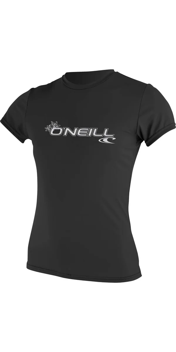 O Neill Basic Skins Short Sleeve Rash Vest - Black