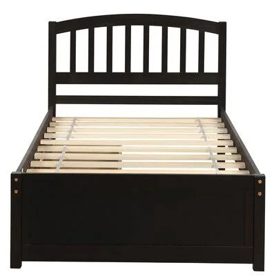 Twin Platform Storage Bed Wood Bed Frame with Two Drawers and Headboard - Walnut Red Barrel Studio Color: Espresso