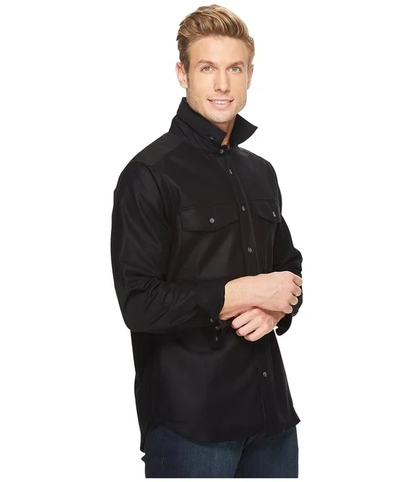 Fjallraven - Men's Ovik Re-Wool Long Sleeve Shirt, Black, S