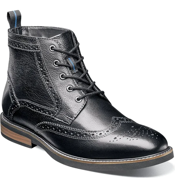 Men's Nunn Bush Odell Wingtip Chukka Boot, Size: 10, Black