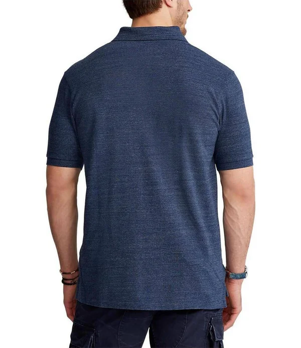 Polo Ralph Lauren Big Tall Classic-Fit Short-Sleeve Cotton Mesh Polo Shirt - Mens, 2XB, Medieval Blue Heather
