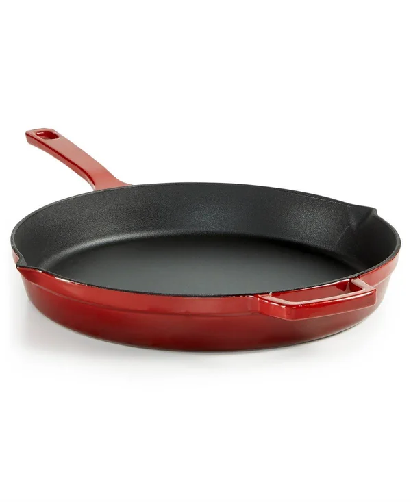 Martha Stewart Collection Enameled Cast Iron 12x22 Fry Pan - Created for Macy&s - Cherry