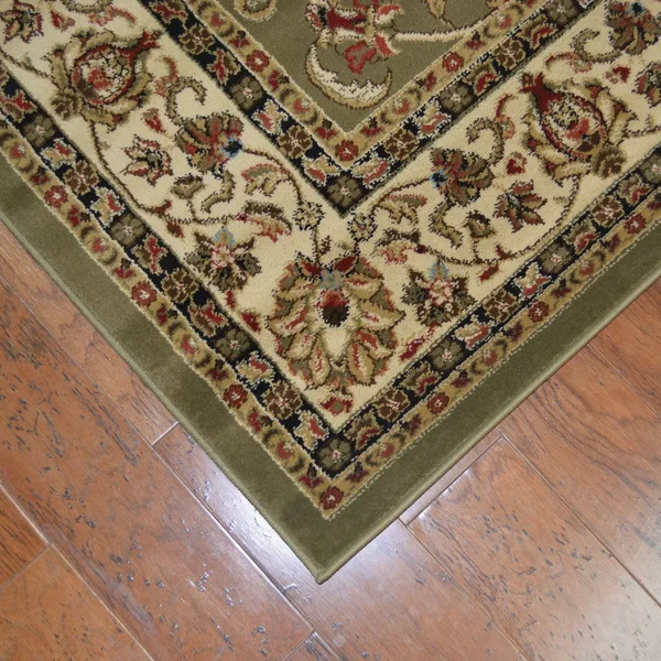 Mayberry Rug Traditional Oriental Keshan Sage Multicolor Area Rug (7&10 x 9&10)