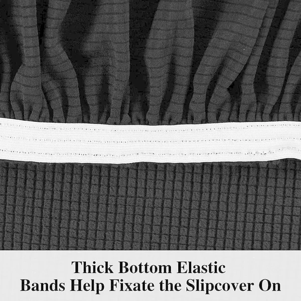 Enova Home Elegant Jacquard Polyester Spandex Stretch Washable Box Cushion Armchair Slipcover for Living Room - N/A - Wine