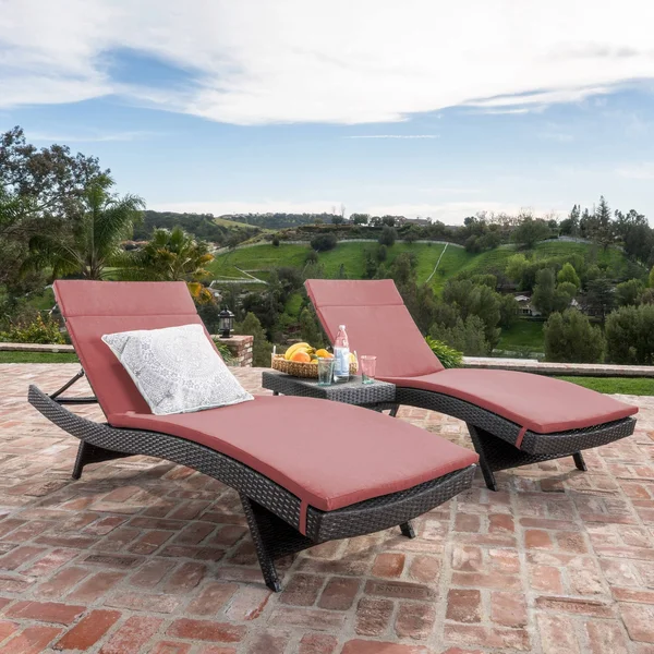 Rio Vista 3 Piece Chaise Lounge Set with Cushions, Green