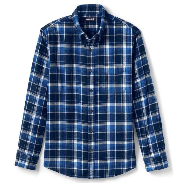 Lands& End Traditional Fit Flagship Flannel Shirt