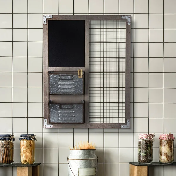 Rustic Chalkboard 2 Bins Wall Organizer