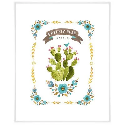 Portrait of A Plant - Prickly Pear Cactus by Angela Staehling - Print Union Rustic Format: Paper - Matte Color: White, Size: 21x2