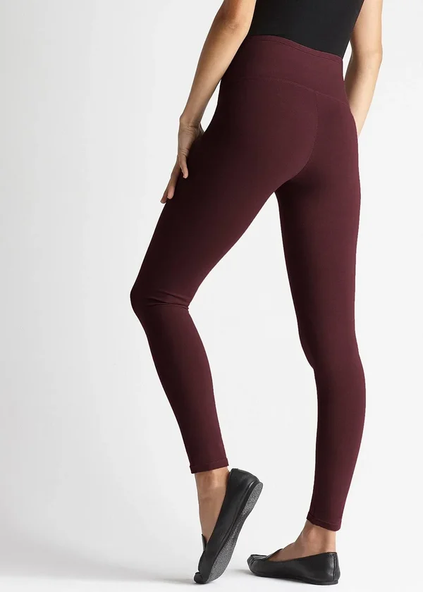 Yummie Rachel Cotton Stretch Shaping Legging - Tawny Port, Size 1x