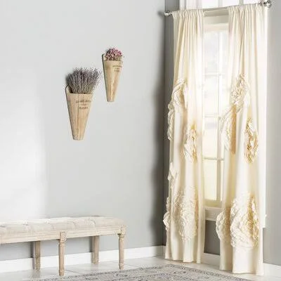 Lark Manor Oropeza Solid Sheer Rod Pocket Single Curtain Panel Color: Ivory