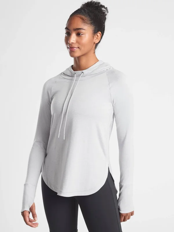 Athleta Women's Uptempo Hoodie Sweatshirt Norwegian Grey Tall Size XL