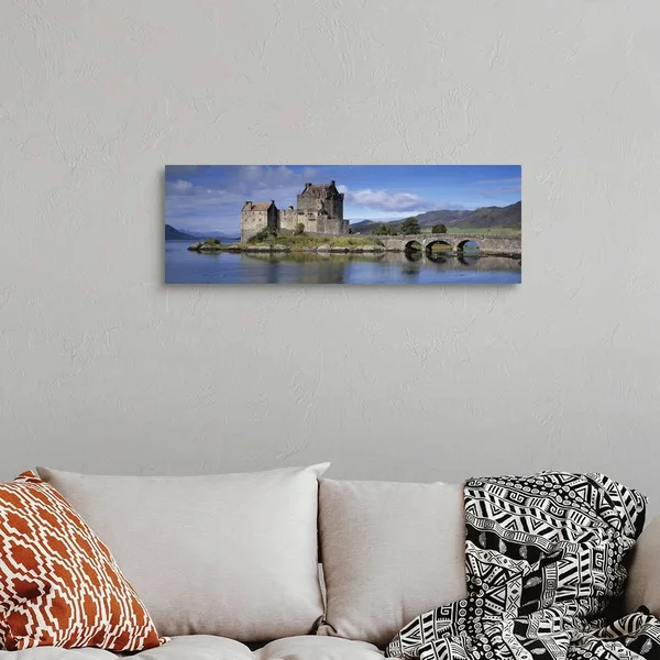 Castle on An Island Eilean Donan Loch Duich Dornie Highlands Region Scotland, Canvas Wall Art, 36x12, Great Big Canvas