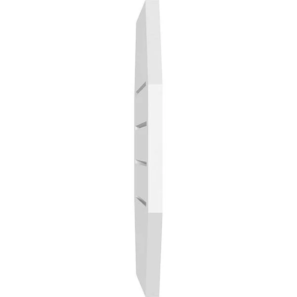 Ekena Millwork GVPOH32X1201SF 32x22W x 12x22H Horizontal Elongated Octagon Surface Mount PVC Gable Vent: Functional - 3-1/2x22W x