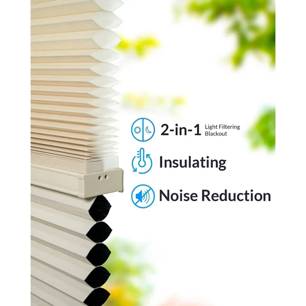 Chicology Day N& Night Cordless Cellular Shades - Fawn - 58x22 x 48x22