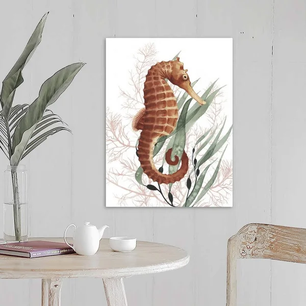Seahorse Treasures I - Canvas Wall Art, 18x24, Great Big Canvas