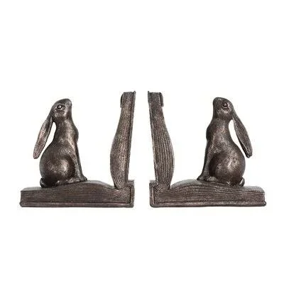 Rabbit on Book Resin Bookends Alcott Hill