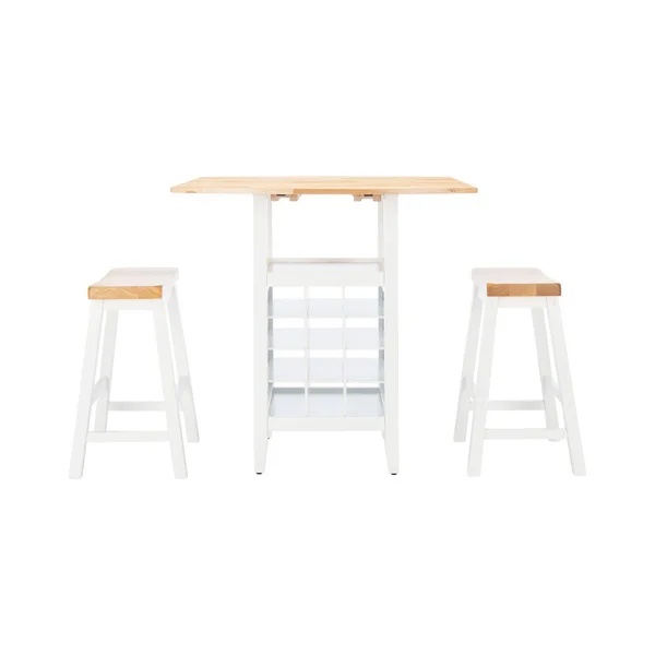 Safavieh Emeric 3 PC Set Drop Leaf Pub Table - Natural - White