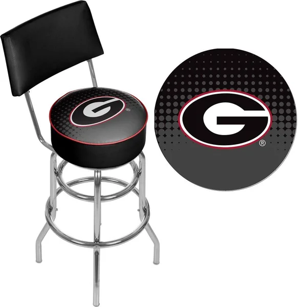 University of Georgia Swivel Bar Stool with Back - Reflection