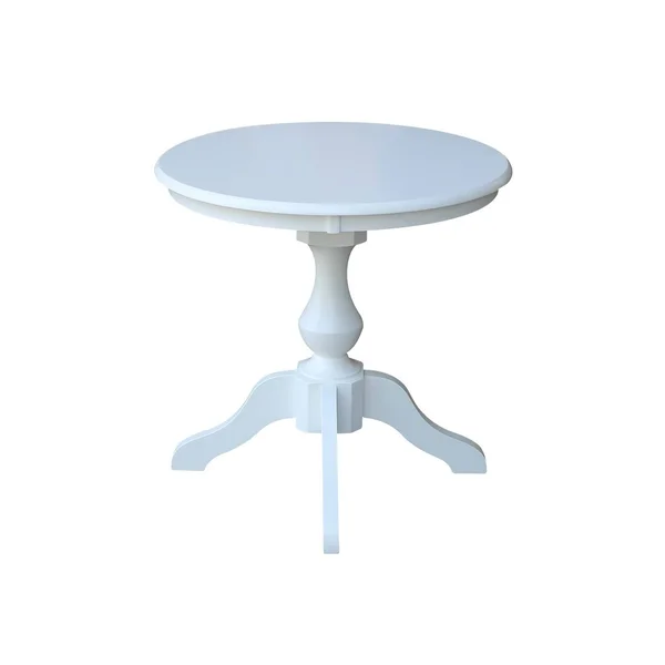 International Concepts 30x22 Round Top Pedestal Table - 40.9x22H - White