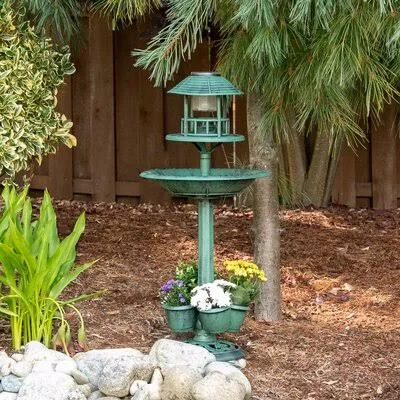 Manahan Lighted Birdbath Plant Stand Ophelia & Co.