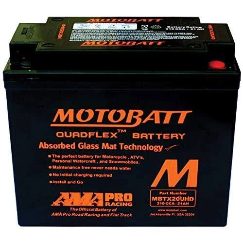 Motobatt Motorcycle Battery MBTX20U/HD 12V 21AH replaces 12N16-3A