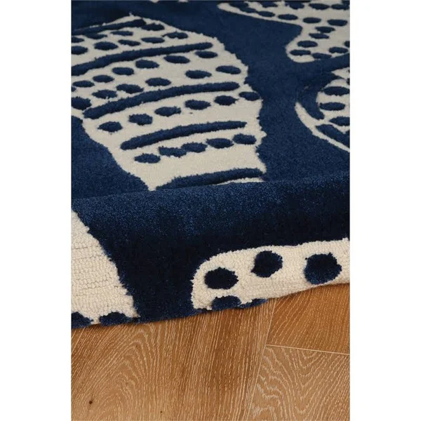Linon Tripoli Flotsom Navy/Ivory Area Rug 8x10