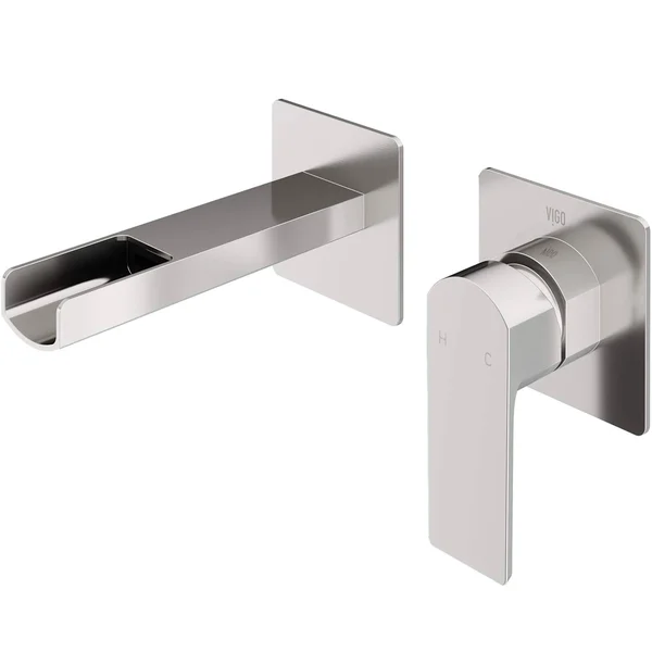 Vigo Atticus Brushed Nickel Wall Mount Bathroom Faucet