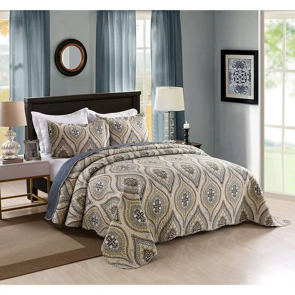 MarCielo Lightweight 3-Piece Quilt Bedspread Set - Queen