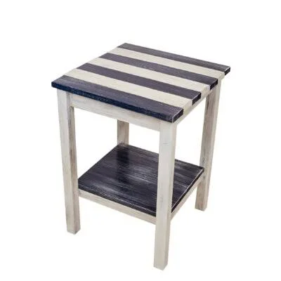 Letendre Solid Wood End Table with Storage Highland Dunes Color: Navy