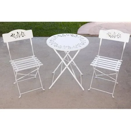Winston Porter Alfreda 3 Piece Bistro Set, White