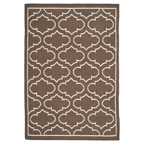 Safavieh 3& x 5& Dhurries DHU625C Brown - Ivory Rug