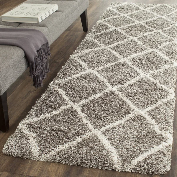 Safavieh Hudson Shag Grey, Ivory Rug - SGH281B - 3& x 5&