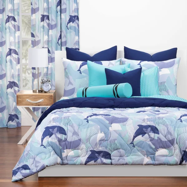 Crayola LLC Life&s Porpoise Reversible Comforter Set, Size: Full/Queen, Blue