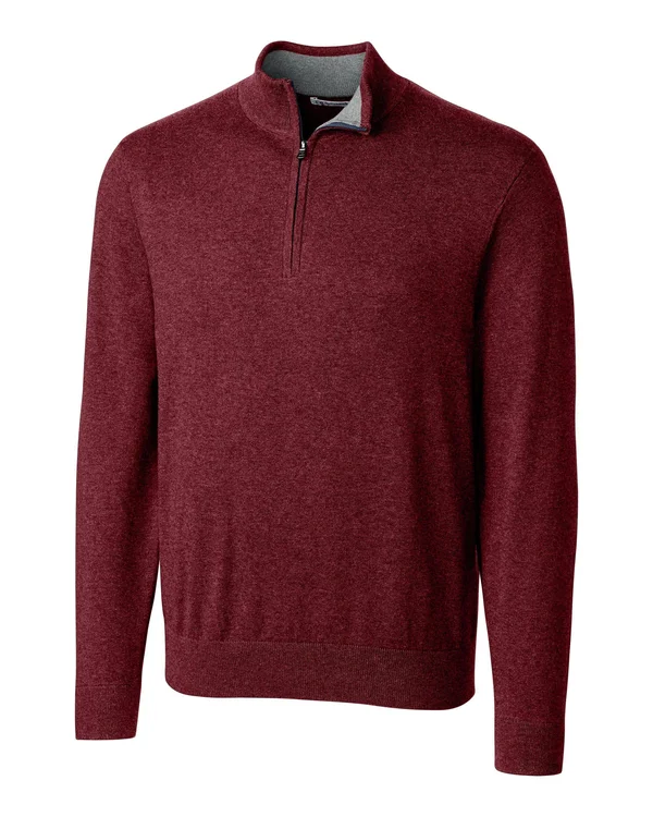 Men's Big & Tall Cutter & Buck Lakemont Half Zip Sweater - 4XB, Bordeaux