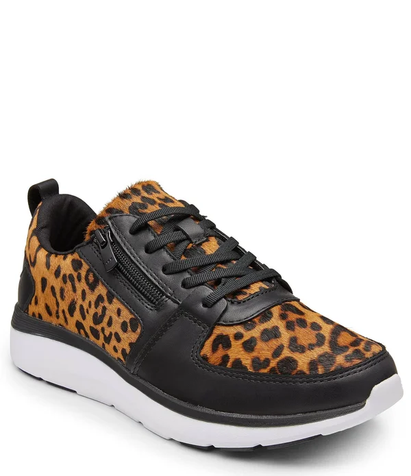 Vionic with Orthaheel Remi Leopard Women's Sneaker - Tan Size 6